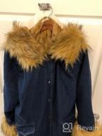 img 1 attached to Plus Size Women'S Military Denim Hooded Winter Coat With Faux Fur Lining Parka review by Brian Martin