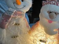 img 1 attached to GMOEGEFT Christmas Santa Claus And Snowman Lights, Pink Sequin Christmas Decorations Xmas Tabletop Ornaments, 2 Pack review by Doug Friedman