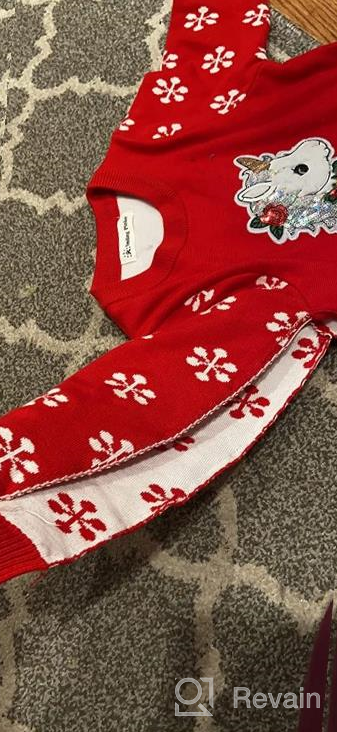 img 1 attached to Get Festive with SMILING PINKER's Snowflake Christmas Sweater for Girls review by Taurus Monsalve