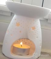 img 1 attached to Hand-Carved Ceramic Tealight Holder And Essential Oil Burner In White With Star Design - Perfect For Scented Wax Melts, Aromatherapy, And Candle Warmers review by Jae Pistono
