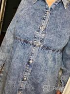 img 1 attached to Button-Down Long Sleeve Denim Dress For Women By LookbookStore: Casual Babydoll Jean Shirt Dress review by Janet Scollins