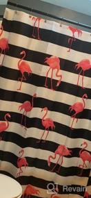 img 5 attached to Добавьте тропический штрих в свою ванную комнату с занавесками для душа LIVILAN Pink Flamingo — их можно стирать в машине и они поставляются с крючками! (72" Х 78")