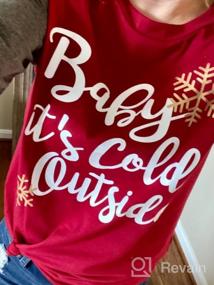 img 7 attached to Baby It'S Cold Outside Snowflake Graphic Christmas Shirt Женские топы с длинными рукавами и нашивками на локтях Футболки реглан