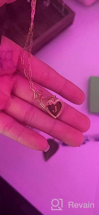 img 1 attached to Personalized Layered Gold Heart Necklace With Initial Pendant On Paperclip Chain - Aesthetic Women'S Jewelry With 14K Gold Plating review by Sara Hunter