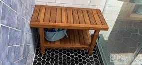 img 5 attached to AquaTeak The Original 30" Spa Teak Shower Bench With Shelf