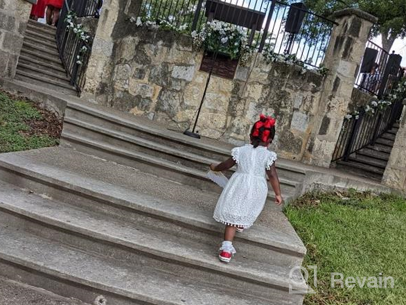 img 1 attached to Cute And Elegant Toddler Girls' Swing Party Dress With Pompoms, Lace And Floral Design By CSBKS review by Reynaldo Tong