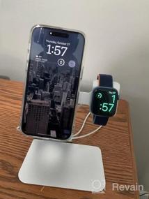 img 5 attached to 2-In-1 Foldable Aluminum Phone Charging Stand For IPhone 13/12 Mini Pro Max And Apple Watch 7/6/5/4/3 With MagSafe Compatibility In Grey (Charger Not Included), By Apiker