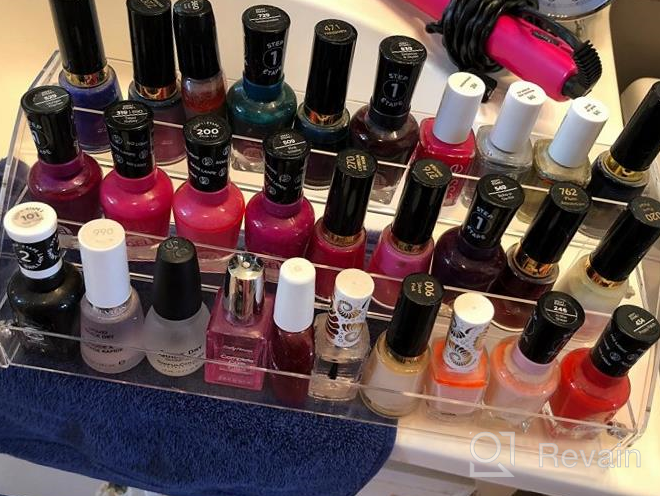 img 1 attached to Premium 3 Tier Acrylic Nail Polish Display Rack - Holds Up To 45 Bottles - Transparent Tabletop Stand For Essential Oils - InnSweet review by Emily Wilson