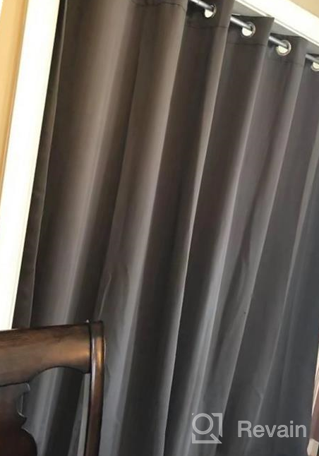 img 1 attached to 10Ft Wide X 8Ft Tall Greyish White Room Darkening Thermal Curtains - Deconovo Light Blocking Drapes For Office, Patio Door & Living Room Hospital review by Chris Wilson