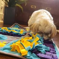 img 1 attached to Dog Snuffle Mat For Large Medium Small Dogs - Stress Release Slow Eat Durable Machine Washable Anti Slip Easy To Use - Distracting Training Natural Foraging Snuffling Nose Work For Dogs¡­ review by Trey Dikici
