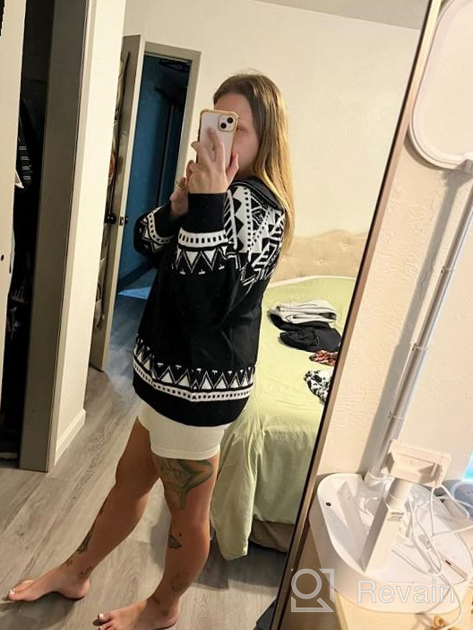 img 1 attached to Stay Cozy In Style With BLENCOT Women'S Oversized Half Zip Boho Sweater review by Rui Hanson