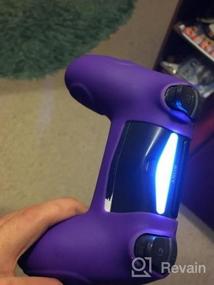img 6 attached to Фиолетовый противоскользящий силиконовый чехол с ручками для большого пальца для контроллеров Sony PS4 DualShock4, PS4 Slim и PS4 Pro - CHINFAI Защита кожи контроллера PS4 для улучшенного захвата