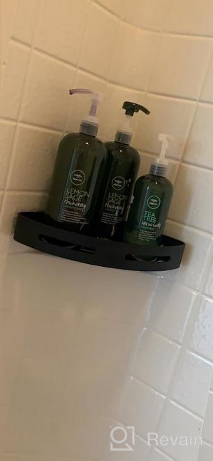 img 1 attached to Dark Grey 2-Tier Corner Shower Shelf - No Drilling Required! Wall Mounted Bathroom Caddy Organizer For Kitchen review by Eric Nelson