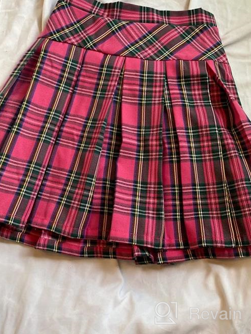 img 1 attached to Trendy Tartan Girls Skirt: Ideal School Uniform for Girls' Clothing review by Nikki Lewis