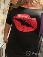 img 1 attached to Women'S Plus Size Off Shoulder T-Shirt Top With Sexy Lips Print - MAGICMK review by Unm Weil
