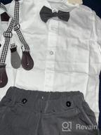 картинка 1 прикреплена к отзыву JunNeng Baby Toddler Boy Gentleman Shorts Sets Flomal Suits,Infant Dress Bowtie Shirt With Bowtie+Suspender Short от Gary Revils