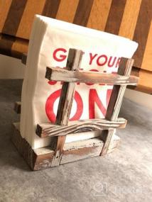 img 5 attached to Rustic Wood Napkin Holder For Table With Cross-Corner Design - MyGift Farmhouse Style