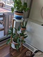 img 1 attached to Breathe Easier With The Wisuce Bamboo Indoor 2 Tier Plant Stand - Perfect For Multiple Plants And Window Displays! review by Ricardo Fast