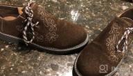 img 1 attached to Brown Leather Embroidered Lederhosen Haferl Shoe For Oktoberfest By Dirndl Trachten Haus review by John Frazier