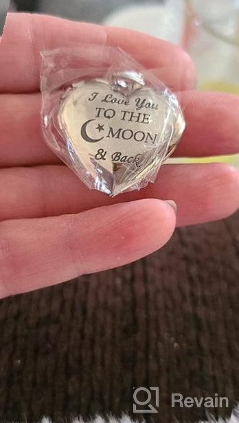 img 1 attached to 💕 I Love You to the Moon and Back Engraved Love Locket Necklace for Pictures review by Patrick Stowers