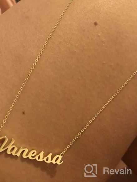 img 1 attached to Customized Ursteel Name Necklace: 14K Gold Plated Personalized Jewelry for Women and Teen Girls review by Brad Phifer