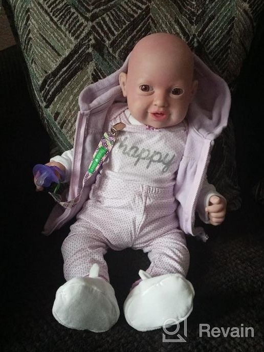 img 1 attached to 👶 Vollence Lifelike Full Body Silicone Baby Doll - 23 inch Realistic Newborn Girl Doll, Non-Vinyl Reborn Baby Doll review by Randy Butler