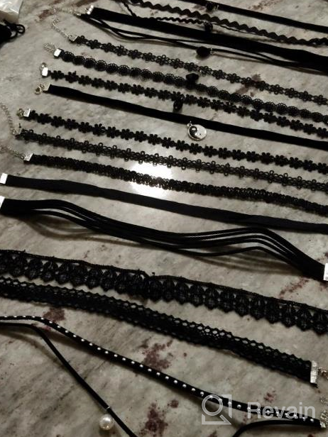 img 1 attached to 26 Pcs Black Choker Necklaces + 6 Extender Chains Set For Women Girls - PAXCOO 32 PCS review by Marisol Rodriguez