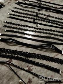 img 7 attached to Набор из 26 черных ожерелий-чокеров + 6 цепочек-удлинителей для женщин и девочек - PAXCOO 32 шт.