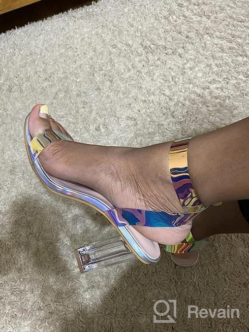 img 1 attached to BOJIN Women'S Block Heel Clear Sandals: Perfect For Parties And Weddings! review by Scott Snyder