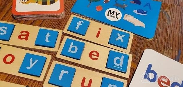img 1 attached to 121PC Wooden Short Vowel Reading Toy Set For Kids: Montessori Learning Blocks, Sight Words Flashcards, And Spelling Tools - Perfect For 3 To 5-Year-Olds review by Seth Gibbons