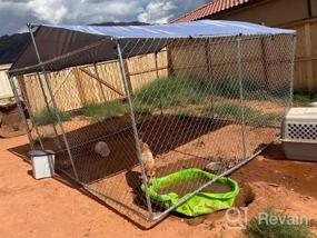 img 8 attached to PawHut Dog Kennel Outdoor Heavy Duty Playpen With Galvanized Steel Secure Lock Mesh Sidewalls And Waterproof Cover For Backyard & Patio, 13' X 13' X 7.5'