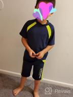img 1 attached to 🏊 Premium Boys Swimsuits Set: UPF50+UV Swimwear with Rash Guard & Hat for Kids 4-14 Years review by Jaye Cleveland