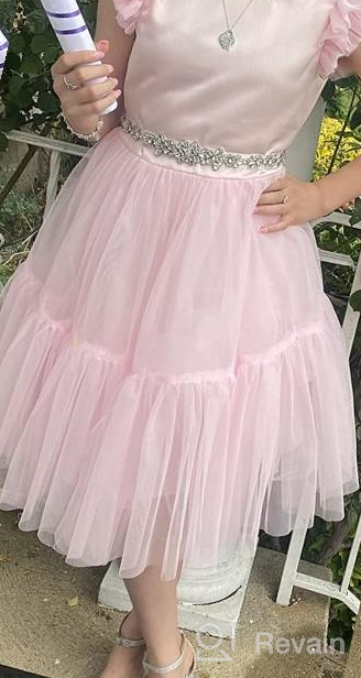 img 1 attached to Elegant Adaniwli Big Girls Backless Bridesmaid Dress: Stunning Tulle Wedding Flower Girl Dress! review by Danielle Smith