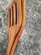 img 1 attached to 6-Piece Wooden Kitchen Utensil Set - Spoons, Slotted Spoon, Ladle, Turner, Non Stick Wood Spatula For Cooking And Serving Soup review by Patrick Clifton