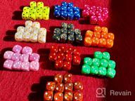 img 1 attached to AUSTOR 100 Pieces 6 Sided Game Dice Set 10 Transparent Colors Square Corner Dice For Tenzi, Farkle, Yahtzee, Bunco Or Teaching Math With Velvet Pouch review by Dawn Thompson