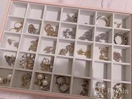 img 1 attached to Vlando Jewelry Tray - Multipurpose Desktop Drawer Chest Jewelry Accessories Display Storage Organizer For Earring Necklace Bracelet Ring, 3-Layer W/Lid, Grey review by Tracy Lazalier