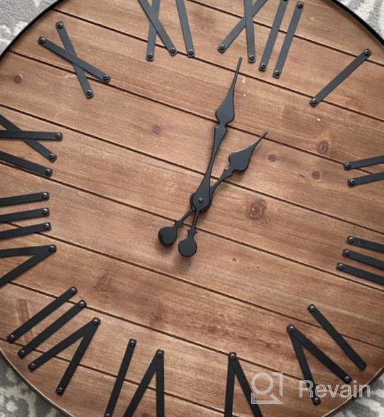 img 1 attached to 24-Inch Wooden Wall Clock With Roman Numerals - Silent Decor For Living Room, Kitchen, And Home Office review by Chris Tardy