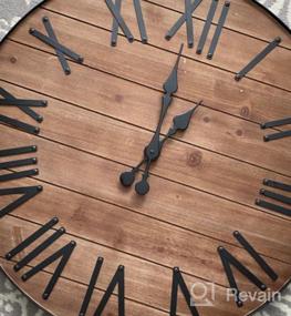 img 8 attached to 24-Inch Wooden Wall Clock With Roman Numerals - Silent Decor For Living Room, Kitchen, And Home Office