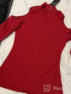 img 1 attached to Women'S Long Sleeve Shirts: TEMOFON Cold Shoulder Tops, Turtle Neck Blouses & Tunic T Shirts - S-XXL review by Craig Pears