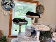 img 1 attached to Bewishome Light Grey Cat Tree Condo With Multiple Perches, Houses, Hammock, And Sisal Scratching Posts - Large Kitty Tower Furniture And Activity Center For Kitten Play And Lounging (Model MMJ03G) review by Simo Whisperer
