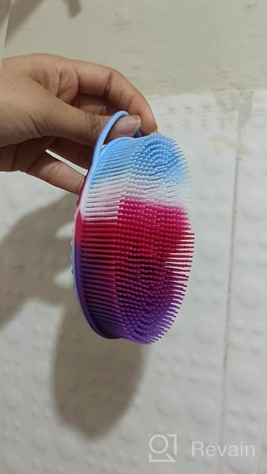 img 1 attached to Silicone Body Scrubber For Exfoliation: Easy To Clean, Long-Lasting, Hygienic, And Lathers Well - Includes Face Scrubber (Pink Color) review by Joshua Vogel