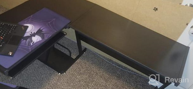 img 1 attached to Modern L-Shaped Gaming Desk With Keyboard Tray And CPU Stand For Small Home Office Spaces - Reversible Black Corner Desk (44X58) review by Jeffrey Shatzel