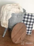 img 1 attached to Accentuate Your Home With Hallops Farmhouse Galvanized Rustic Side Table - Metal Storage Ottoman With Wood Cover And Legs review by Ron Damndjperiod