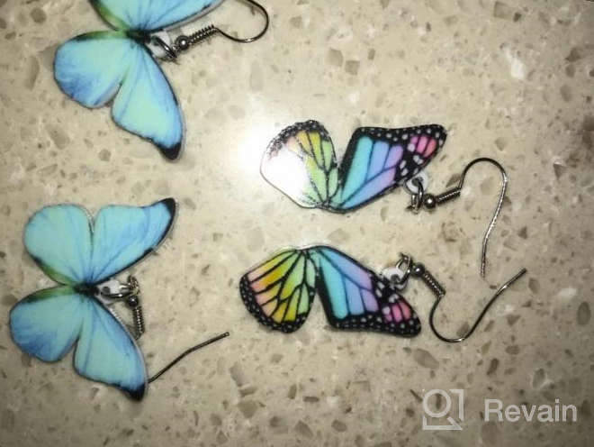 img 1 attached to Bonsny Morpho Menelaus Butterfly Earrings: Stunning Fashion Insect Jewelry for Women and Girls review by Ralph Foster