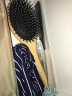 img 1 attached to Boar Bristle Hairbrush Set For Thick Curly Long Wet Or Dry Hair - Best Oval Paddle Bamboo Brush To Reduce Frizz, Make Hair Smooth & Shiny review by Jermaine Batista