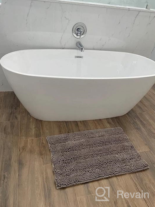 img 1 attached to Ultra-Thick Non-Slip Bathroom Rug Set With Water Absorbent Stripes - 2 Piece Contour Rug And Toilet Mat Set - Dove review by Nuzhat Shaver