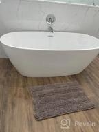 img 1 attached to Ultra-Thick Non-Slip Bathroom Rug Set With Water Absorbent Stripes - 2 Piece Contour Rug And Toilet Mat Set - Dove review by Nuzhat Shaver