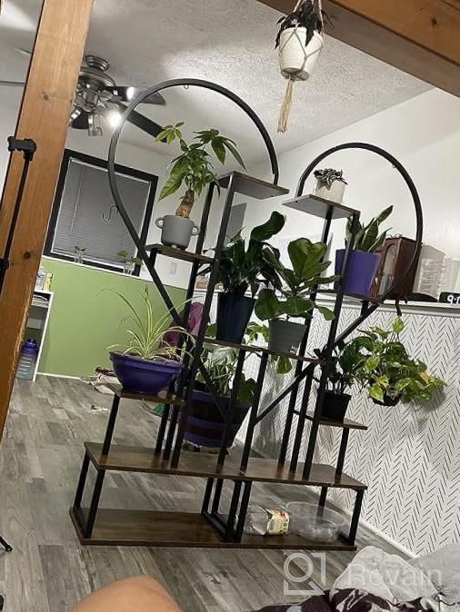 img 1 attached to POTEY 6 Tier Metal Half Heart Shape Ladder Plant Stand Rack For Indoor Plants Home Patio Lawn Garden review by Bob Roberts