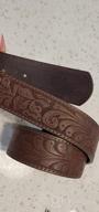 img 1 attached to 👉 Embossed Western Scrollwork Brown Leather Men's Belt Accessories review by John Clarey