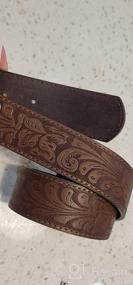 img 6 attached to 👉 Embossed Western Scrollwork Brown Leather Men's Belt Accessories